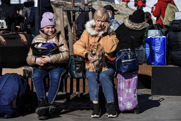 Ukrainian female soldiers heading to the frontline from Lviv