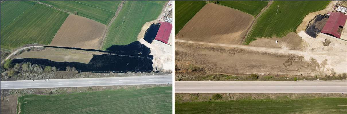 Edirne'de deposundan tarım arazilerine zift yayılan şirketin faaliyetleri durduruldu