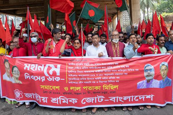 Bangladeshi workers rally in Dhaka to mark May Day