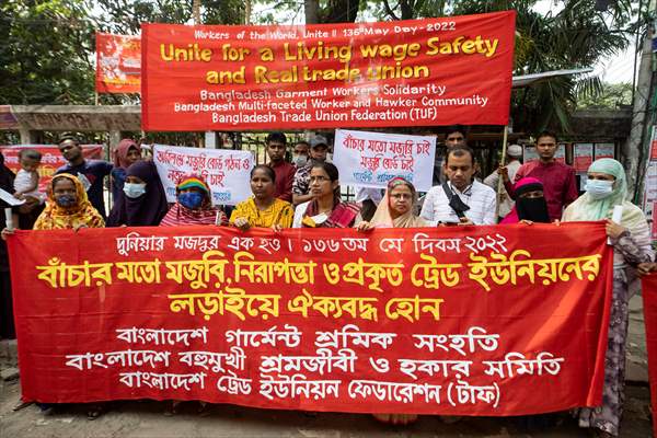 Bangladeshi workers rally in Dhaka to mark May Day