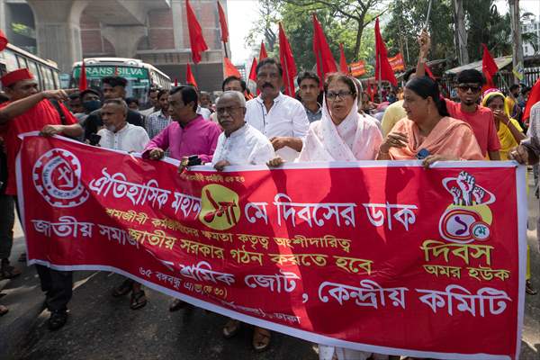 Bangladeshi workers rally in Dhaka to mark May Day