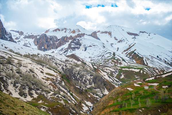 Tunceli'nin yaylalarında ilkbahar ve kış manzaraları bir arada