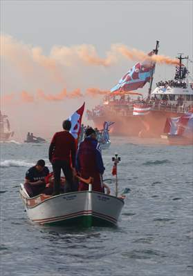 Trabzonspor fans celebrate title in Trabzon