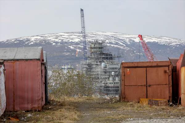 Russian aircraft carrier Admiral Kuznetsov in Murmansk