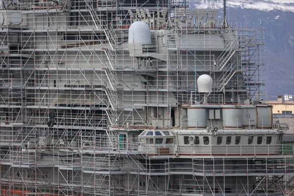 Russian aircraft carrier Admiral Kuznetsov in Murmansk