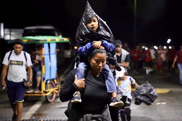 Migrant caravan in Mexico's Huixtla