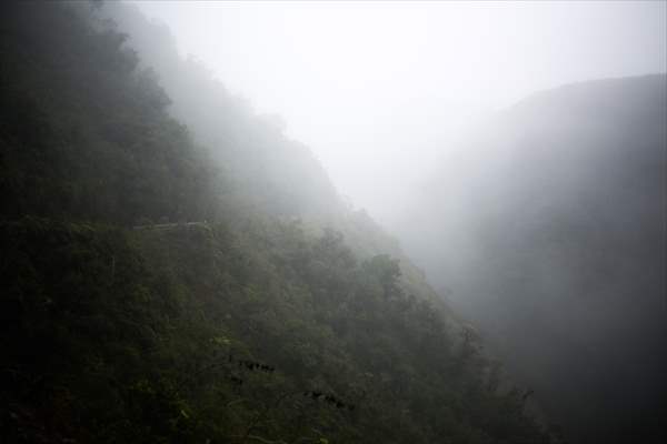 Descent from the summit towards the road to Los Yungas and the Death Road in La Paz