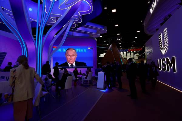 Russian President Vladimir Putin speak at the St. Petersburg International Economic Forum