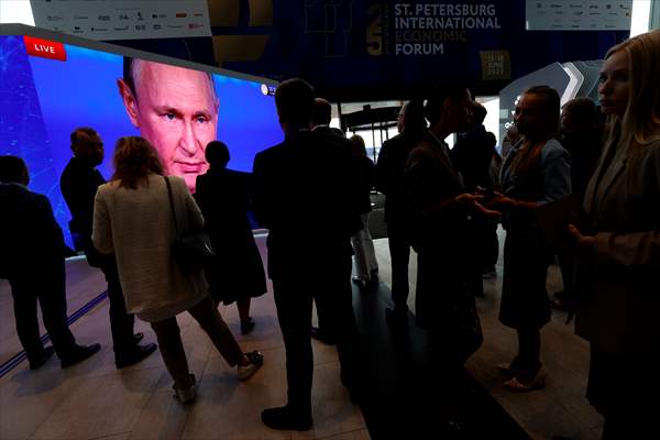 Russian President Vladimir Putin speak at the St. Petersburg International Economic Forum