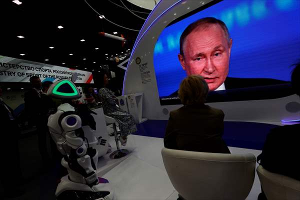 Russian President Vladimir Putin speak at the St. Petersburg International Economic Forum