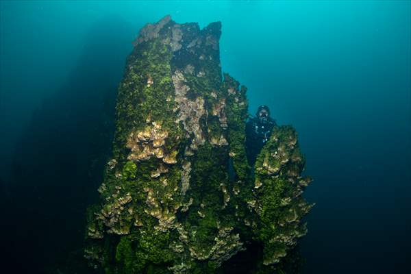 Underwater fairy chimneys of Turkiye's Lake Van