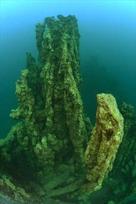 Underwater fairy chimneys of Turkiye's Lake Van