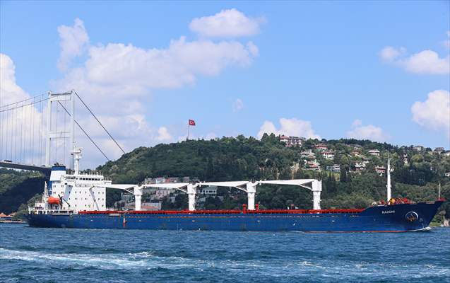 1st Ukraine Grain-carrying Ship Leaving Istanbul For Lebanon | Anadolu ...