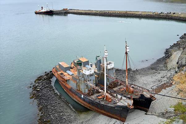 Whaling station in the village of Midsandur, Iceland