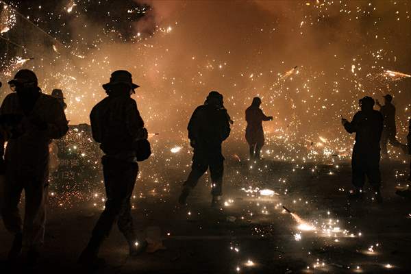 "Night of Alborada” fireworks in Elche