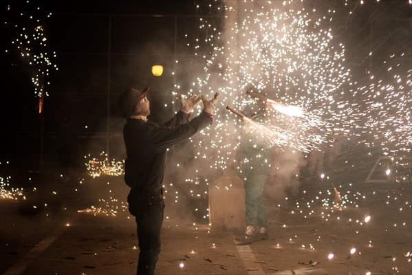 "Night of Alborada” fireworks in Elche