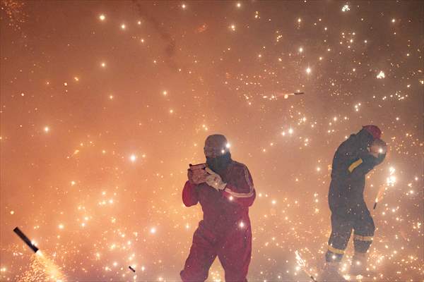 "Night of Alborada” fireworks in Elche