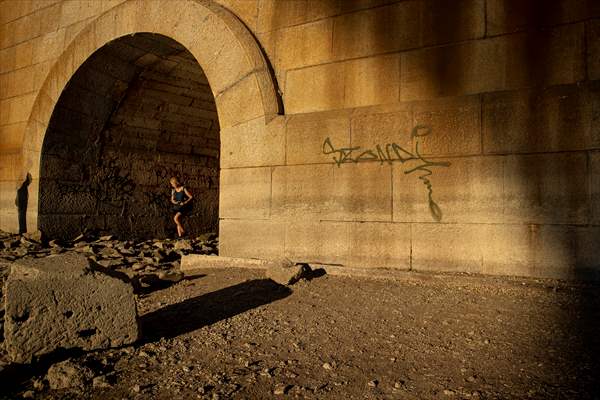 Low water level of River Danube in Hungary