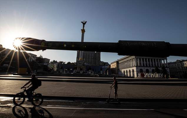 Captured Russian military vehicles displayed in Ukrainian capital