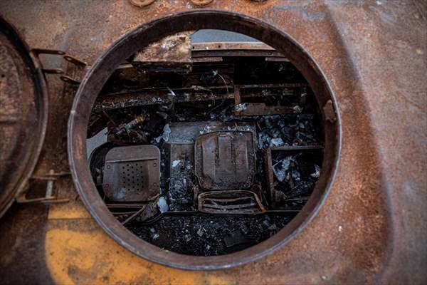 Captured Russian military vehicles displayed in Ukrainian capital