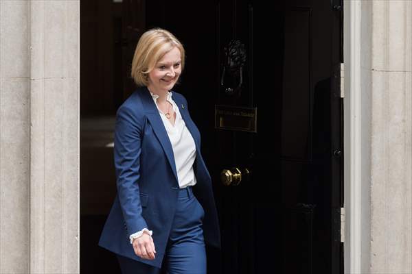 Liz Truss departs Downing Street for her first PMQs in London