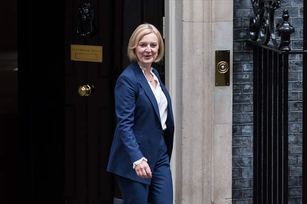 Liz Truss departs Downing Street for her first PMQs in London