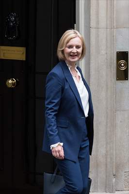 Liz Truss departs Downing Street for her first PMQs in London