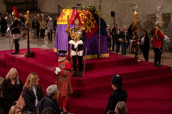 Queen Elizabeth II's lying-in-state in London Westminster Hall