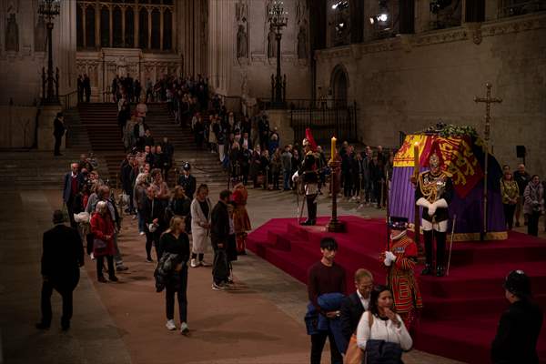 Queen Elizabeth II's lying-in-state in London Westminster Hall