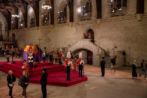 Queen Elizabeth II's lying-in-state in London Westminster Hall