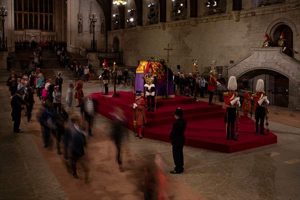 Queen Elizabeth II's lying-in-state in London Westminster Hall