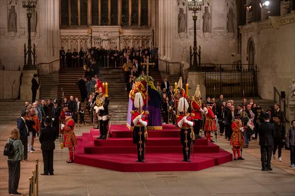 Queen Elizabeth II's lying-in-state in London Westminster Hall