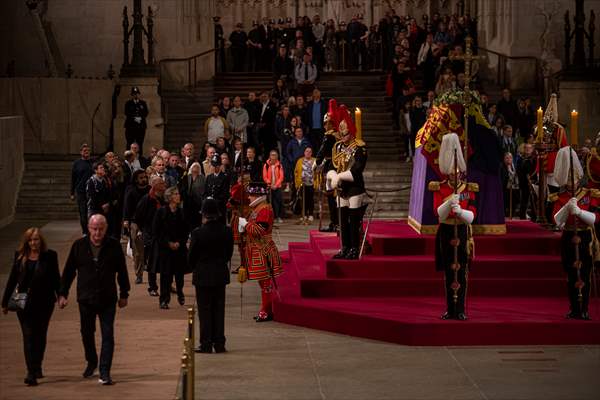 Queen Elizabeth II's lying-in-state in London Westminster Hall