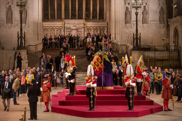 Queen Elizabeth II's lying-in-state in London Westminster Hall