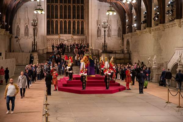 Queen Elizabeth II's lying-in-state in London Westminster Hall