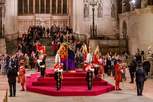 Queen Elizabeth II's lying-in-state in London Westminster Hall