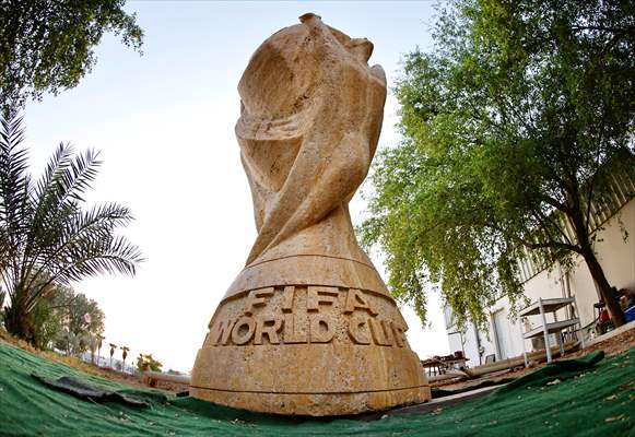 "World Cup" statue in Qatar