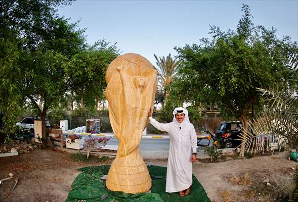 "World Cup" statue in Qatar