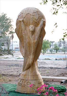 "World Cup" statue in Qatar