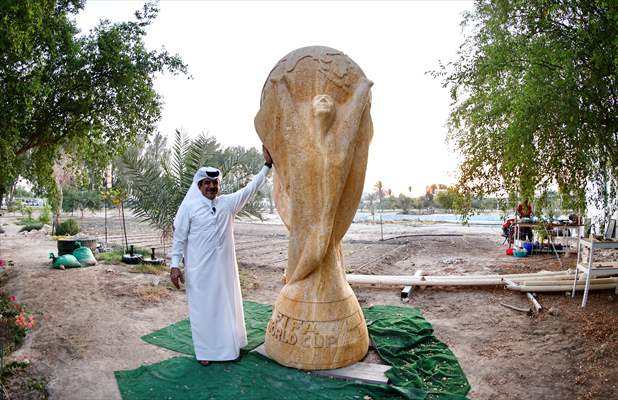 "World Cup" statue in Qatar