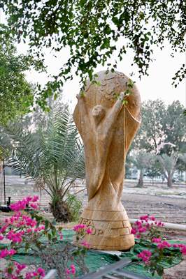 "World Cup" statue in Qatar