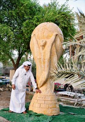 "World Cup" statue in Qatar