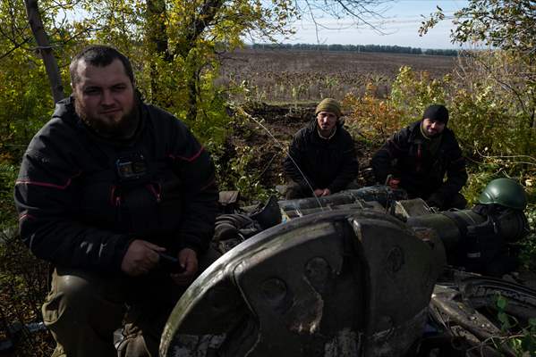 Ukrainian tank crew on the frontline in Bakhmut