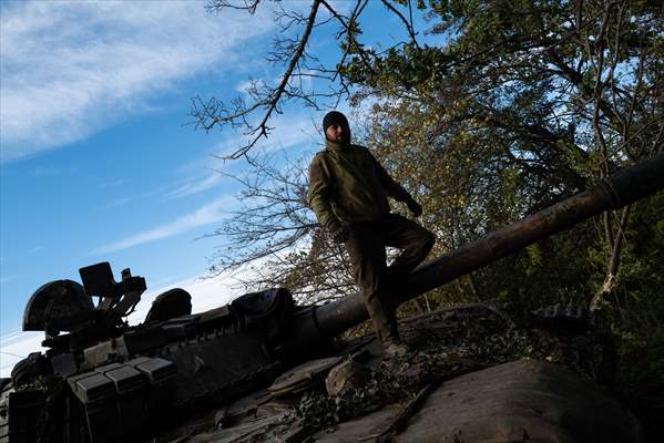 Ukrainian tank crew on the frontline in Bakhmut