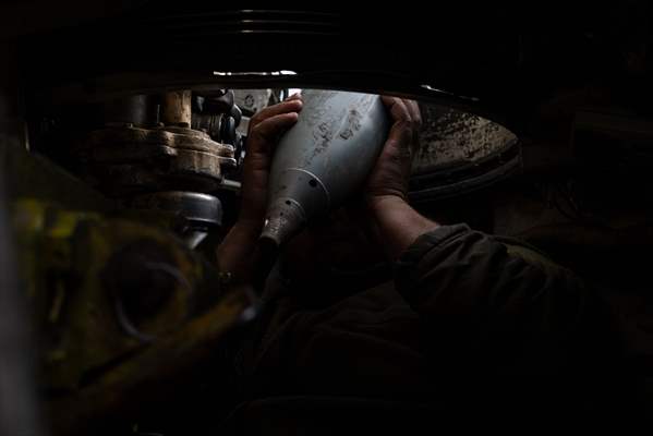 Ukrainian tank crew on the frontline in Bakhmut