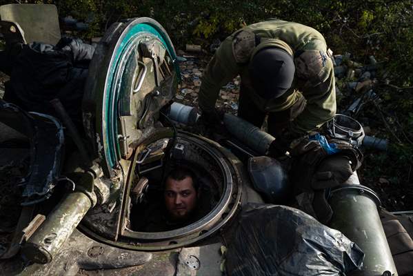 Ukrainian tank crew on the frontline in Bakhmut