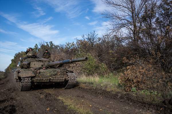 Ukrainian tank crew on the frontline in Bakhmut