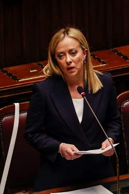 New Italian Premier Giorgia Meloni at the Chamber of Deputies for confidence vote