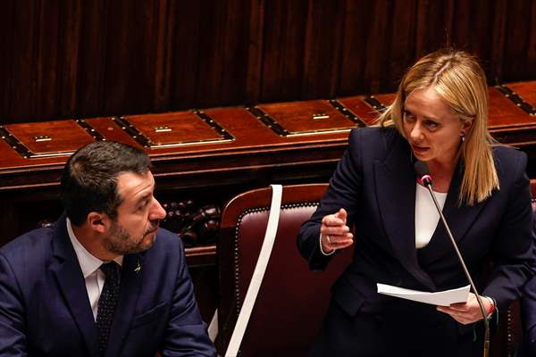 New Italian Premier Giorgia Meloni at the Chamber of Deputies for confidence vote