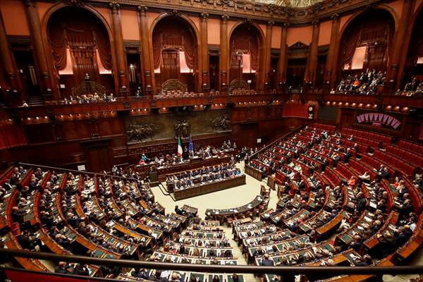 New Italian Premier Giorgia Meloni at the Chamber of Deputies for confidence vote